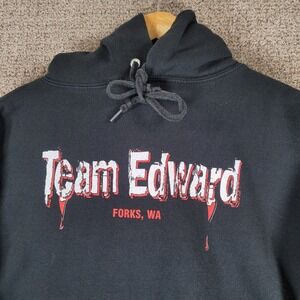 Twilight Team Edward Hoodie Black‎ Mens Size Medium Bootleg Vintage
